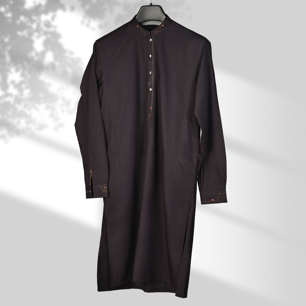 Designer -Maroon Blended Kameez Shalwar - Faateh Store