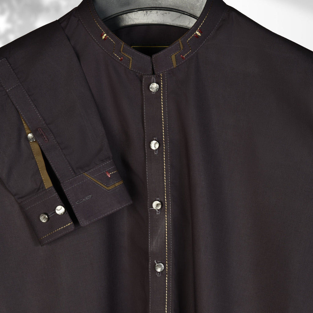 Designer -Maroon Blended Kameez Shalwar - Faateh Store