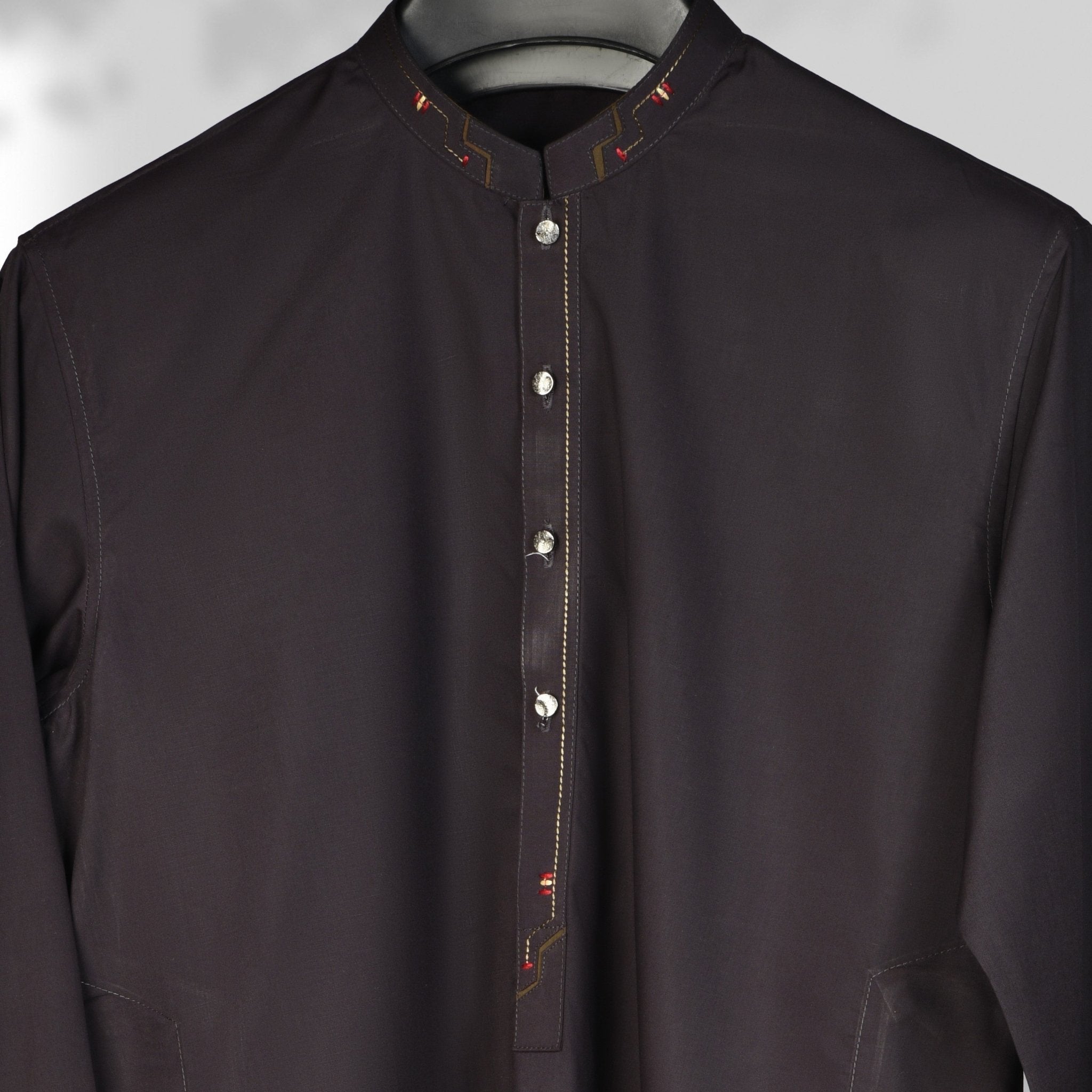 Designer -Maroon Blended Kameez Shalwar - Faateh Store