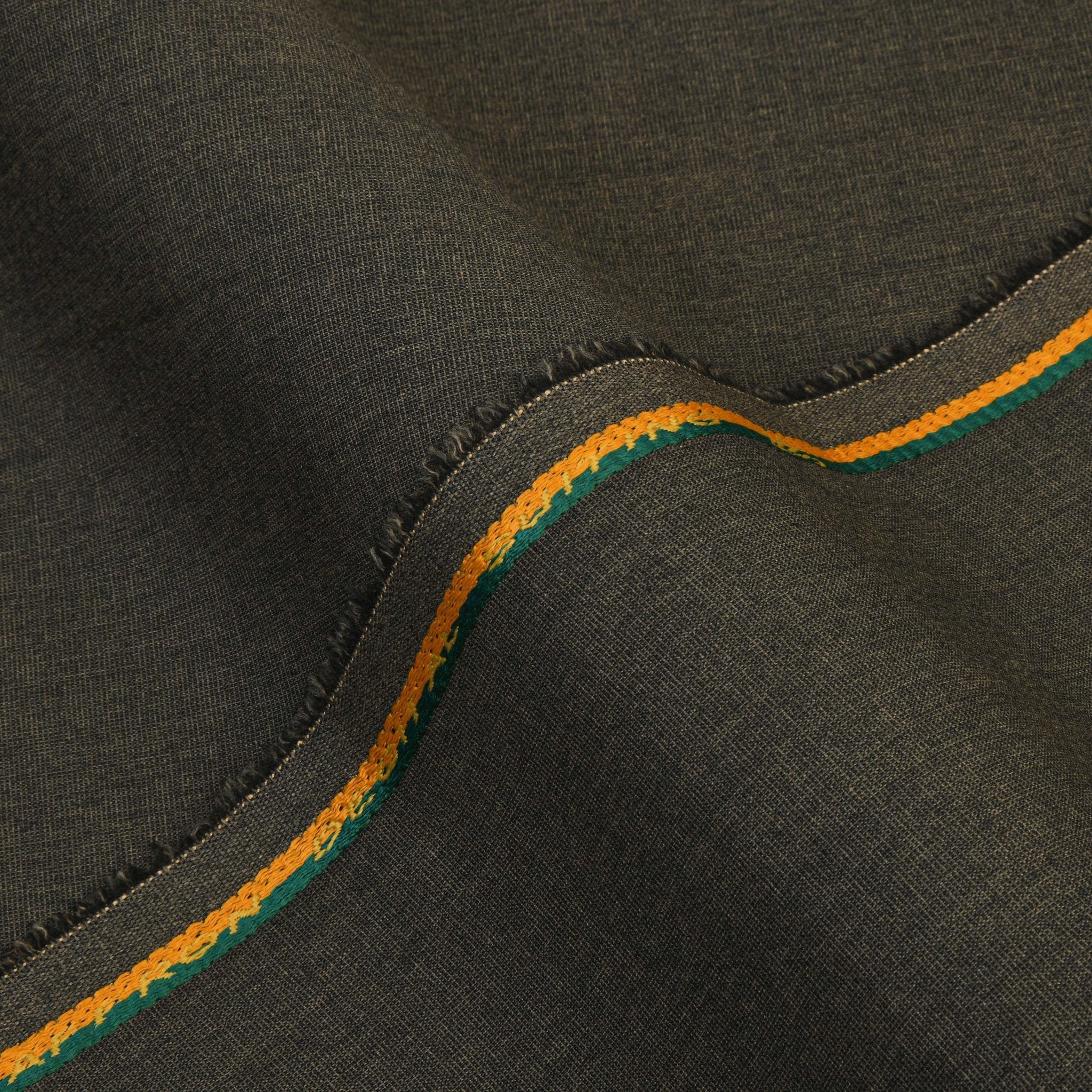 Saffron Suiting - Mid Green - Premium Winter Fabric #7 - Faateh Store