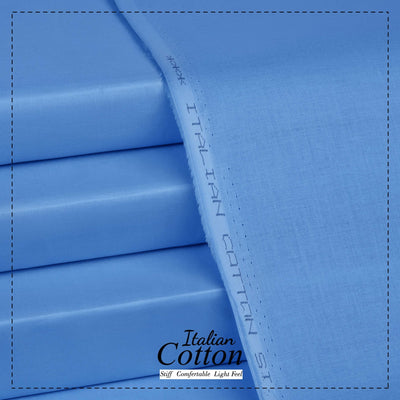 Sky Blue - Italian Cotton - Semi Stiff