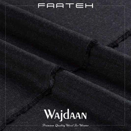 Wajdaan Charcoal - Winter Premium Wool Fabric - Faateh Store