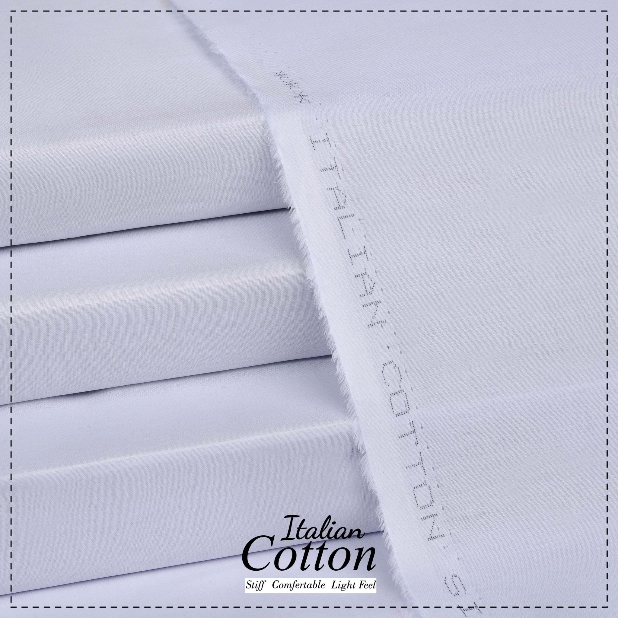 White - Italian Cotton - Semi Stiff - Faateh Store